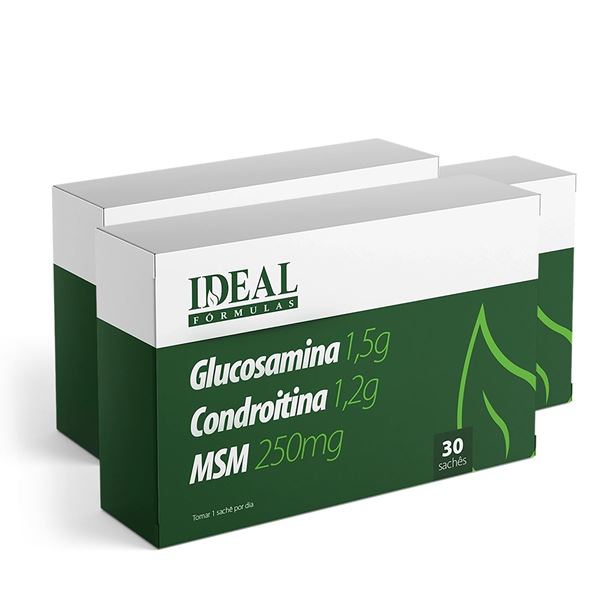Kit com 3 Caixas Glucosamina 1,5g + Condroitina 1,2g + MSM 250mg 30 Sachês