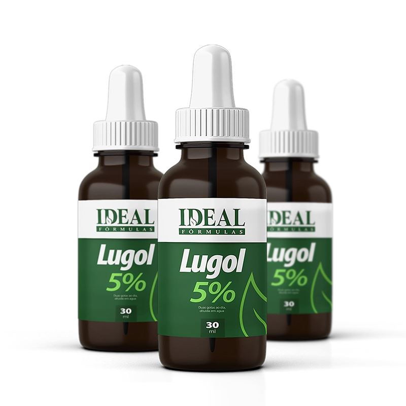 Kit com 3 frascos de Lugol 5% 30ml