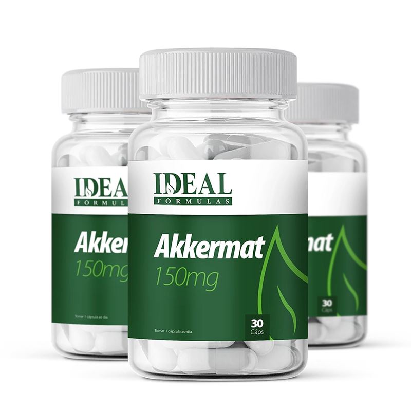 Kit com 3 Potes Akkermat 150mg 30 Cápsulas