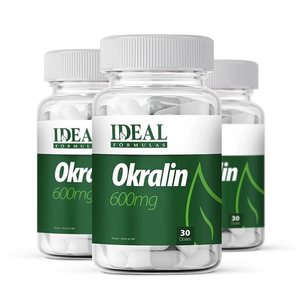 Kit com 3 Potes Okralin 600mg 30 doses