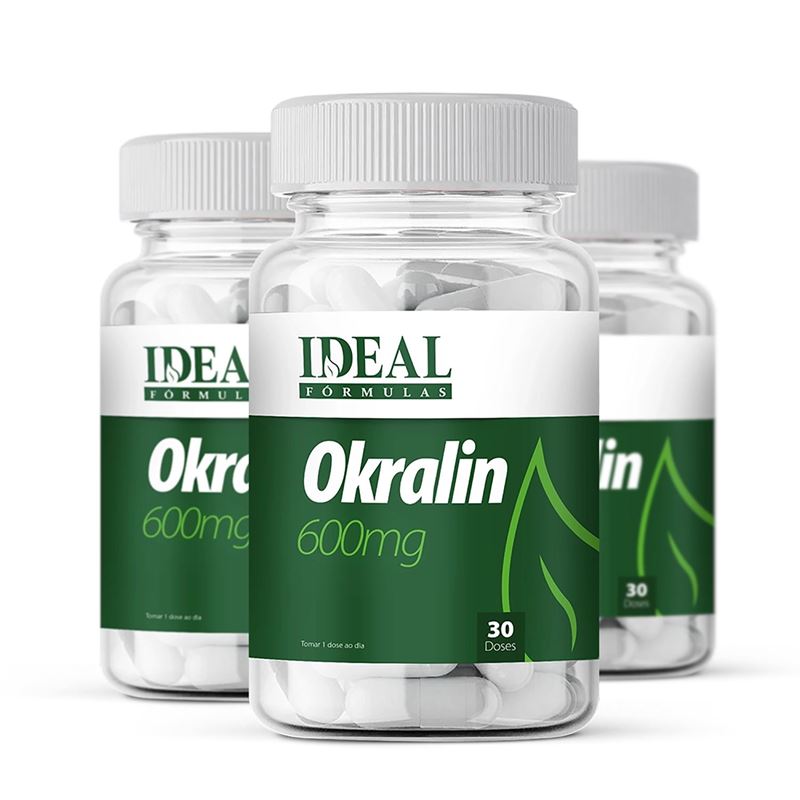 Kit com 3 Potes Okralin 600mg 30 doses